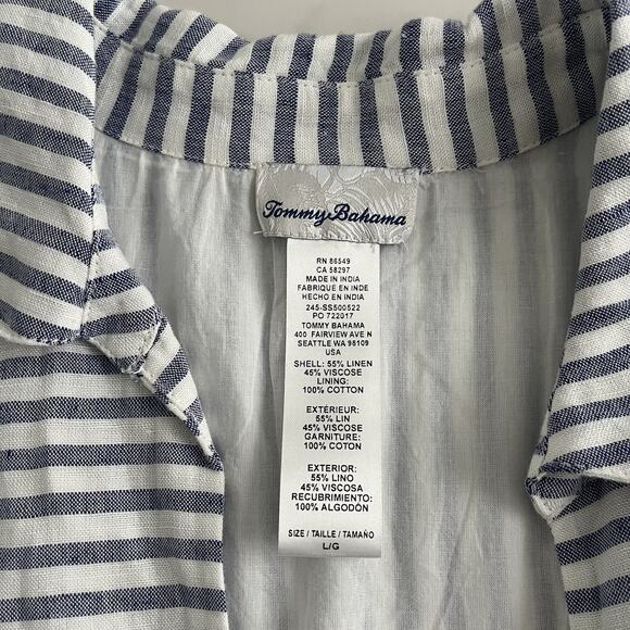 Tommy Bahama St. Lucia Dress sz Large Stripe Cover-up Coastal Boho Chic Outdoor - Picture 3 of 12
